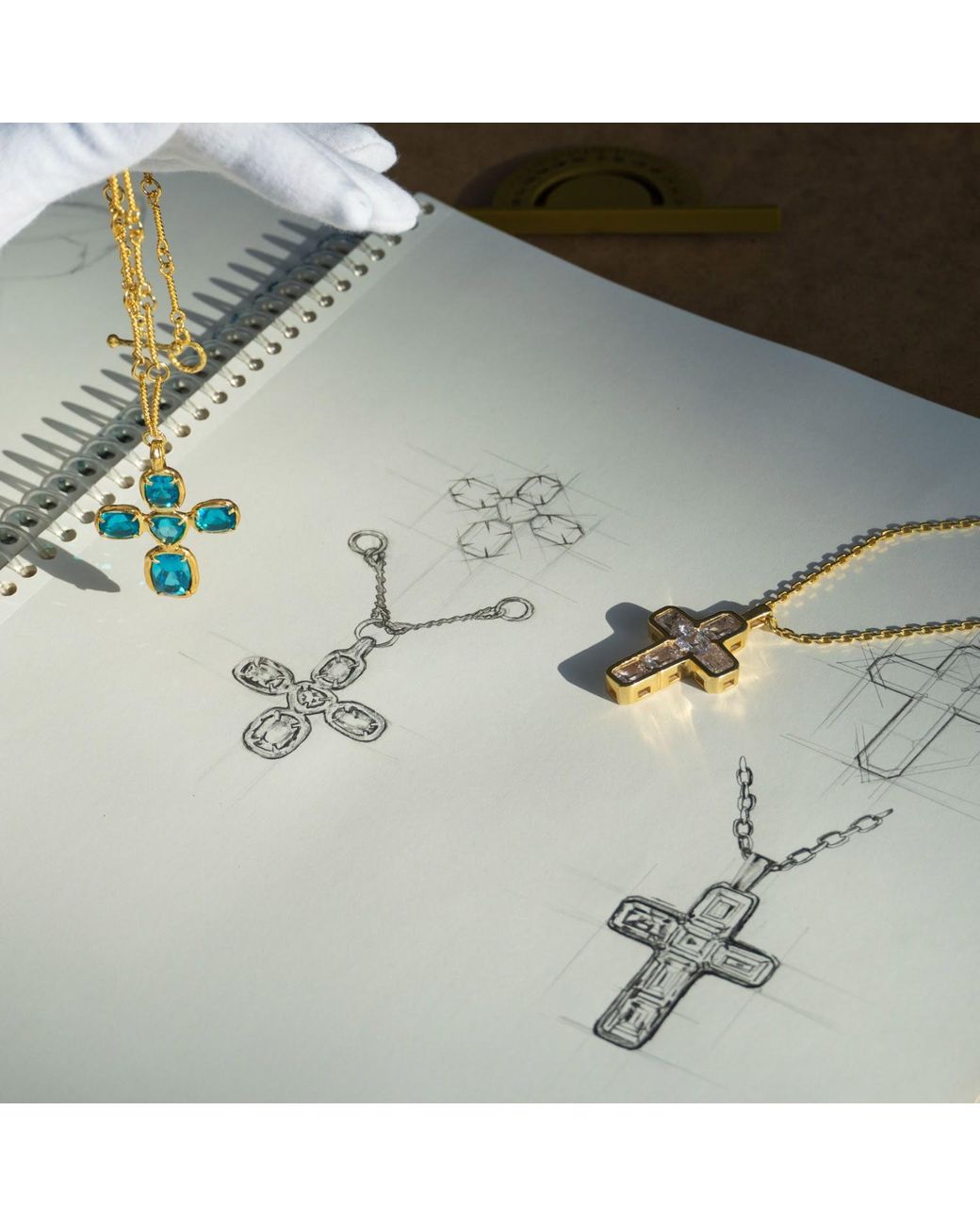 Ece London Metallic The Fortuna Cross Necklace