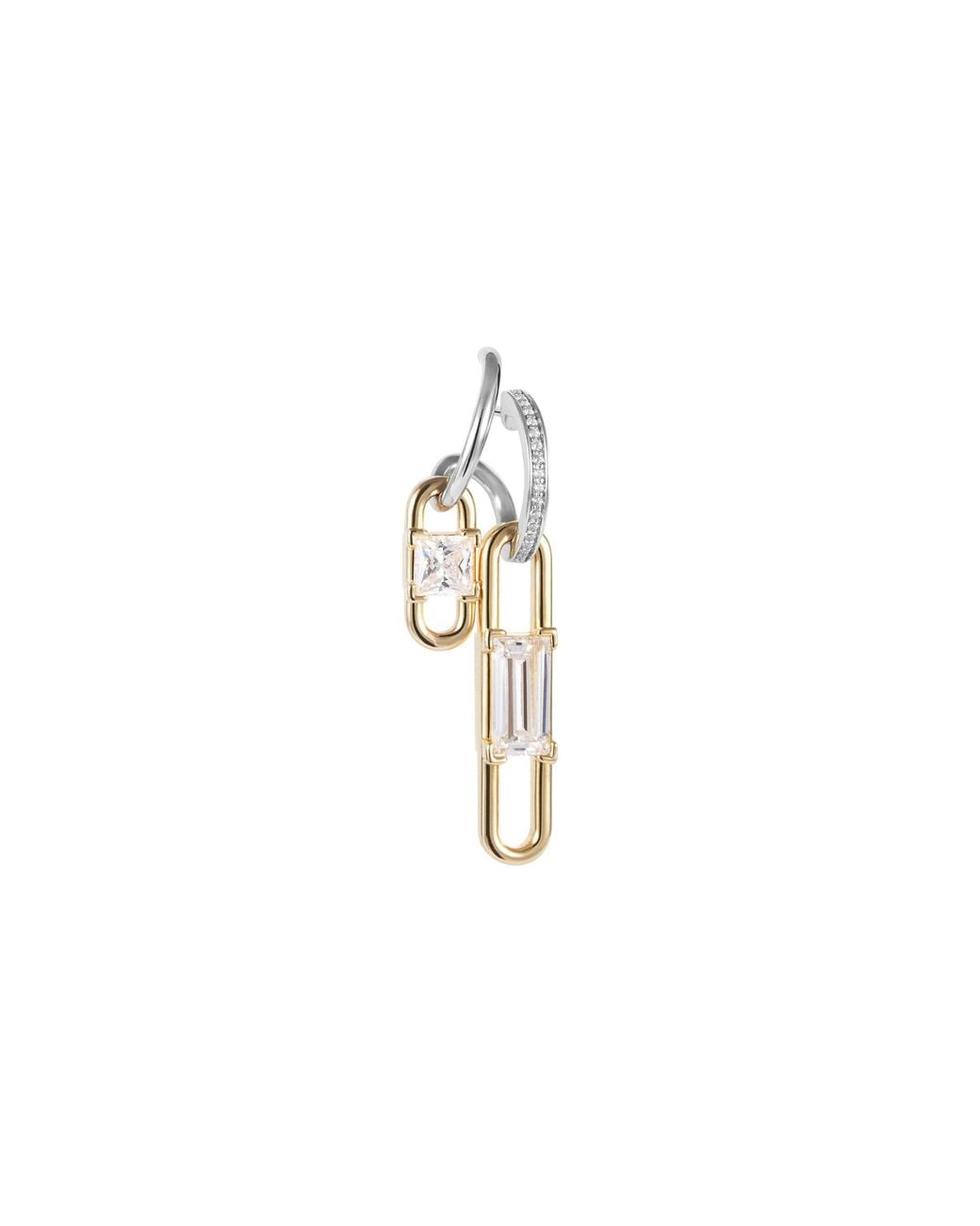 Arte Madrid Metallic Toggle Convertible Double Hoop Earrings With Reversible Drop Charms