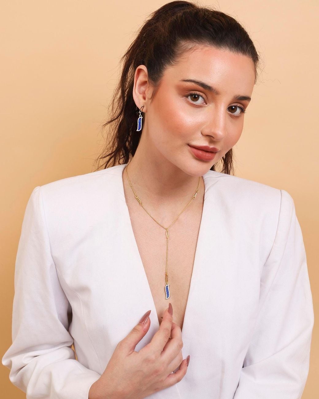 Lila Rasa Metallic Lariat Necklace