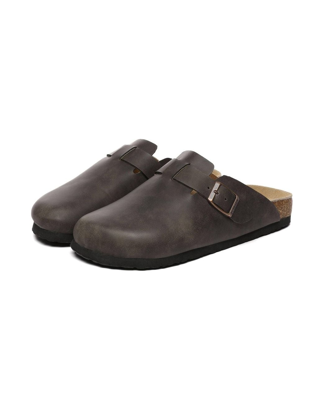 EverAu Australia Brown Hardhead Leather Comfort Clog Sandals for men