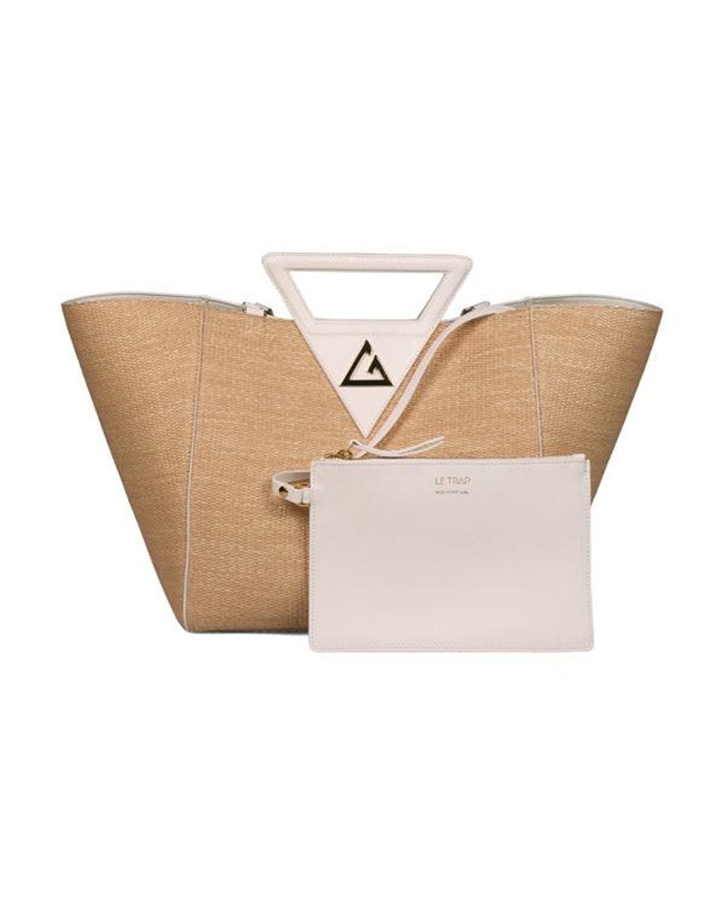 Le Trap White Neutrals Atenas Tote Bag Straw