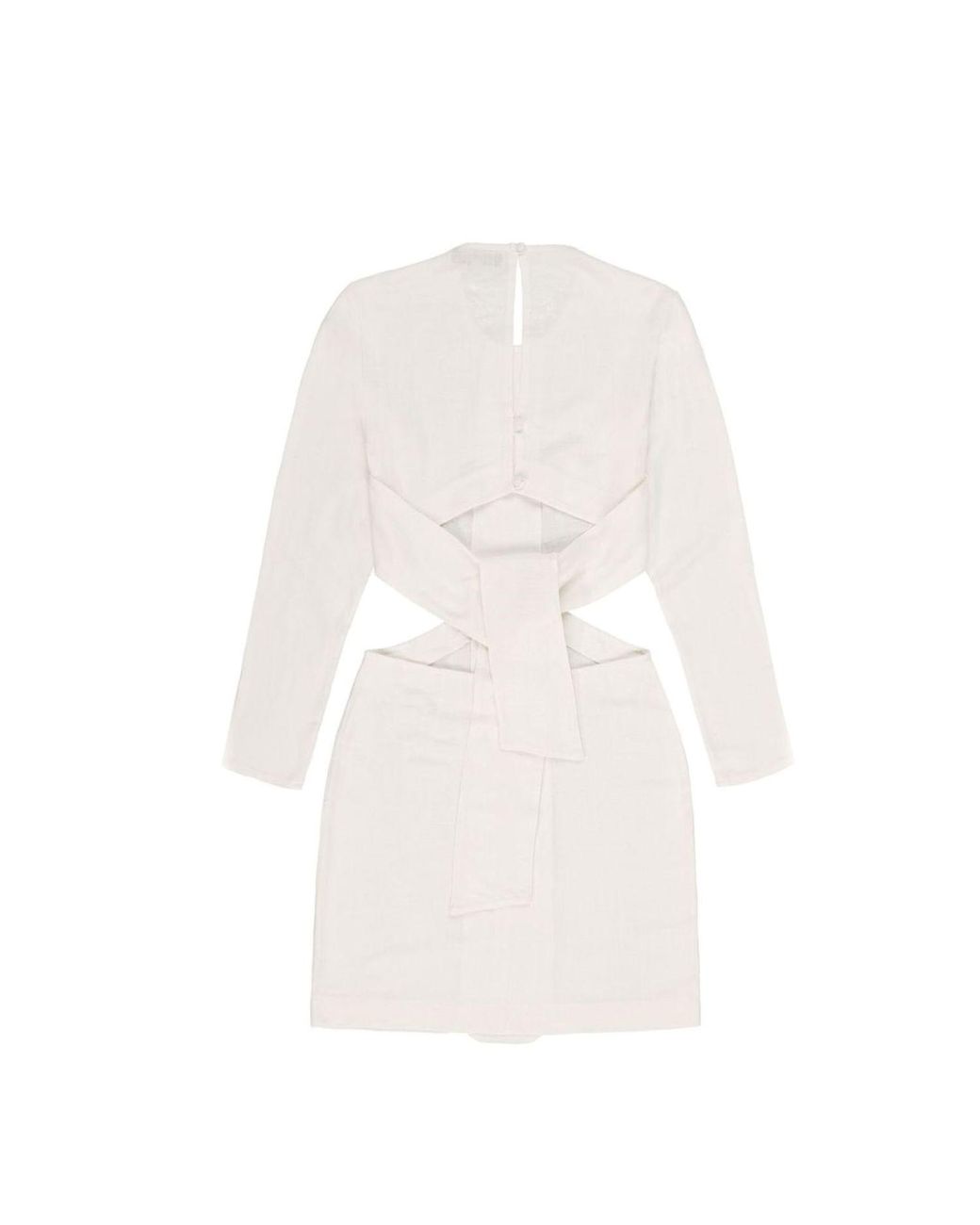 Mimhi Maison White Cut-Out Mini Dress With Open Back – Ivory