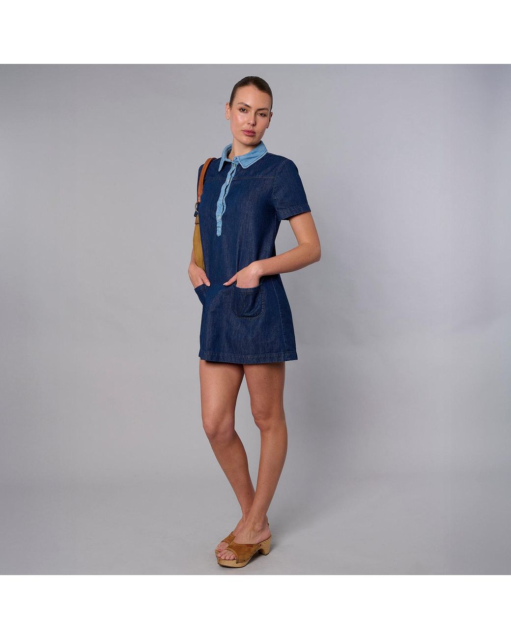 white christmas dresses Georgina Denim Mini Dress main image 1