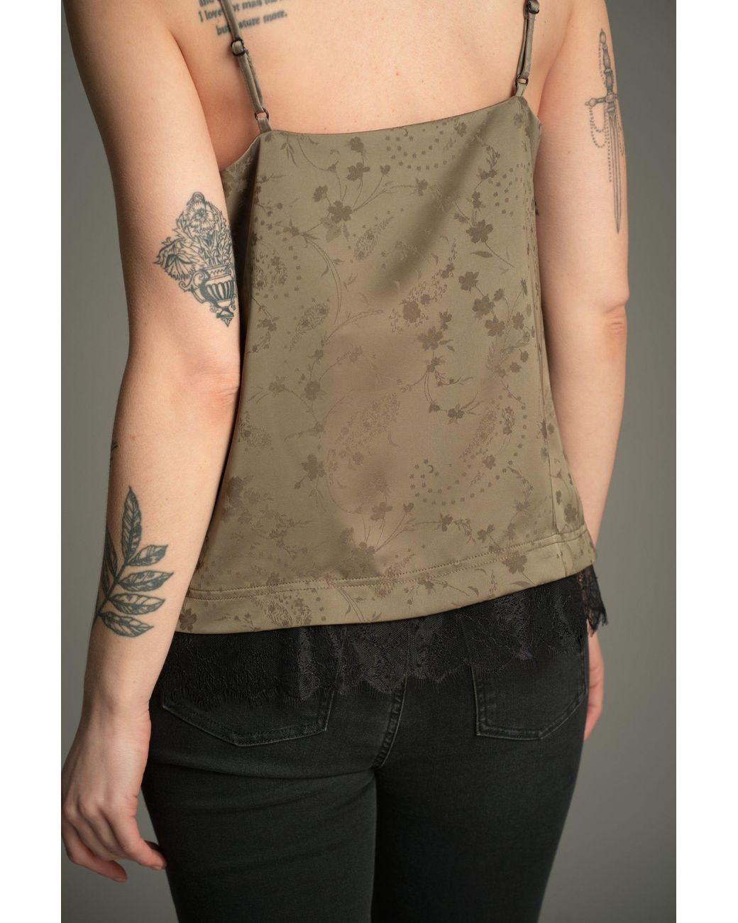 Little Lies Green Iris Satin Cami