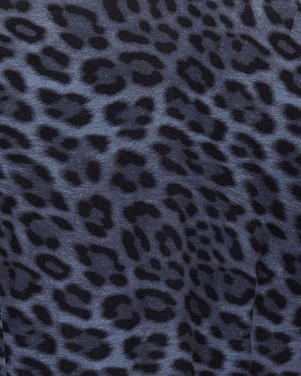 Lords of Harlech Blue Scarlet Leopard Smoke Merino Jersey Long-Sleeve Shirt