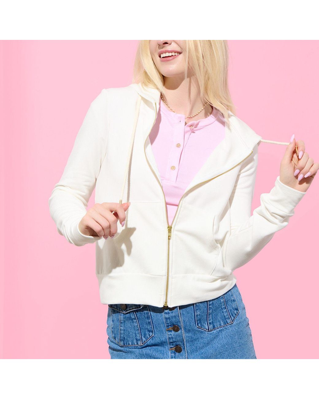 Cloud Haven Pink Dainty Tee With Logo Buttons