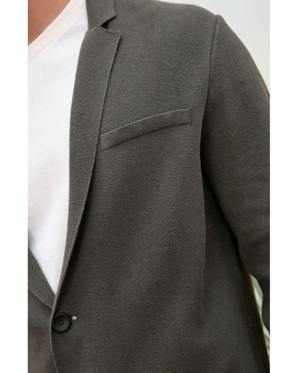 Paul James Knitwear Green Lightweight Organic Cotton Luca Linen Knitted Blazer for men