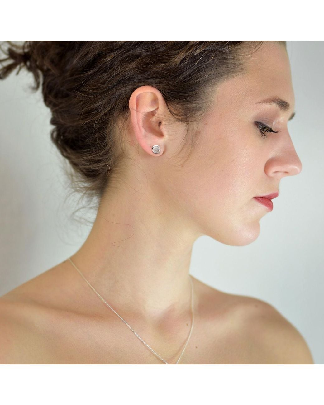 The Jewellery Store London Metallic Round Moonstone Studs