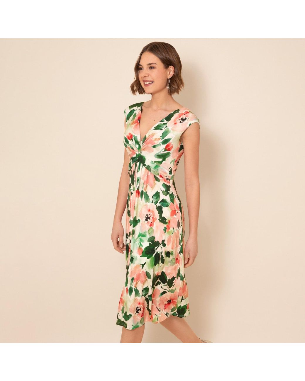 Alie Street London Green Renee Knot Dress Peony