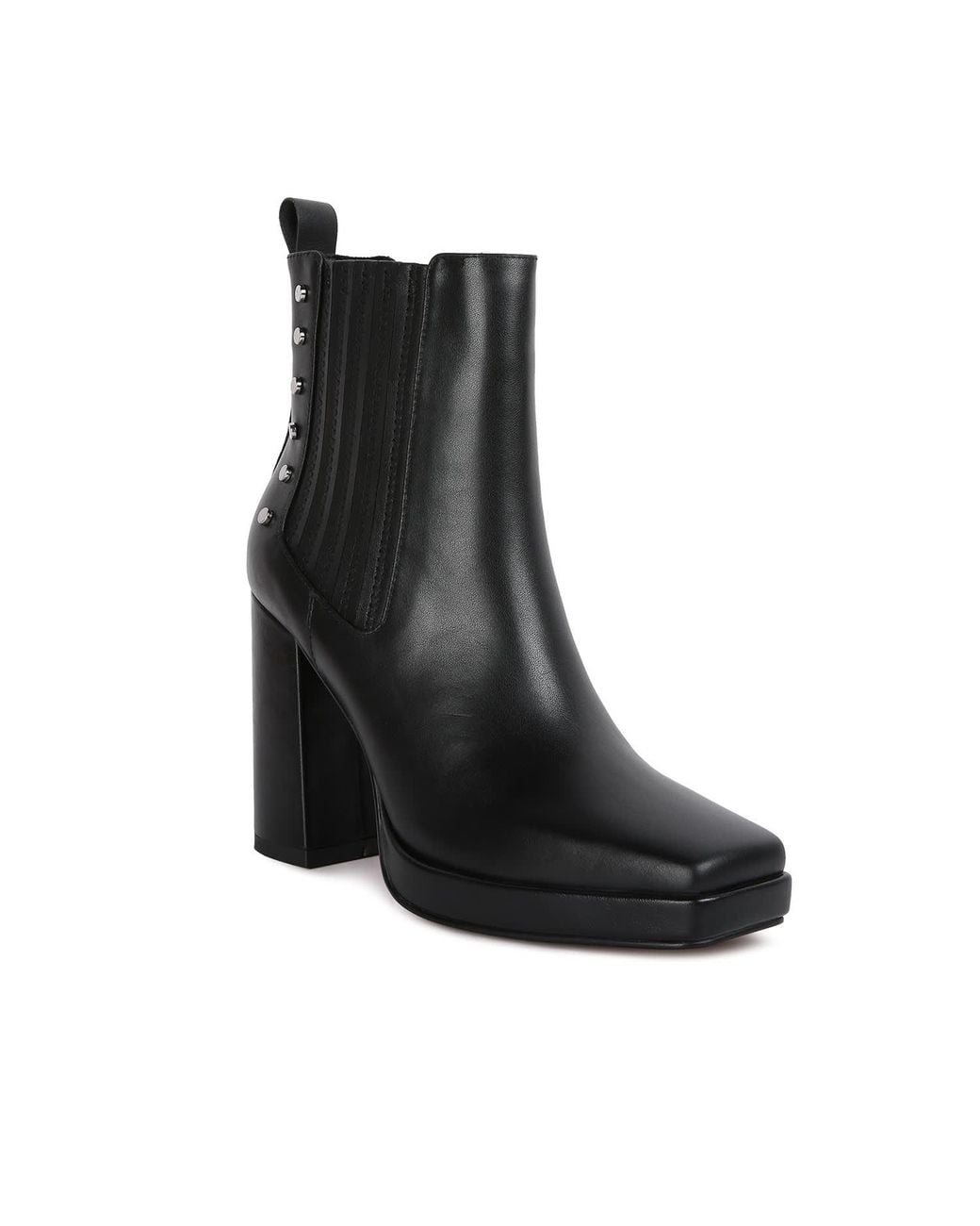 Rag & Co Black Grape-Vine High Heeled Leather Boot