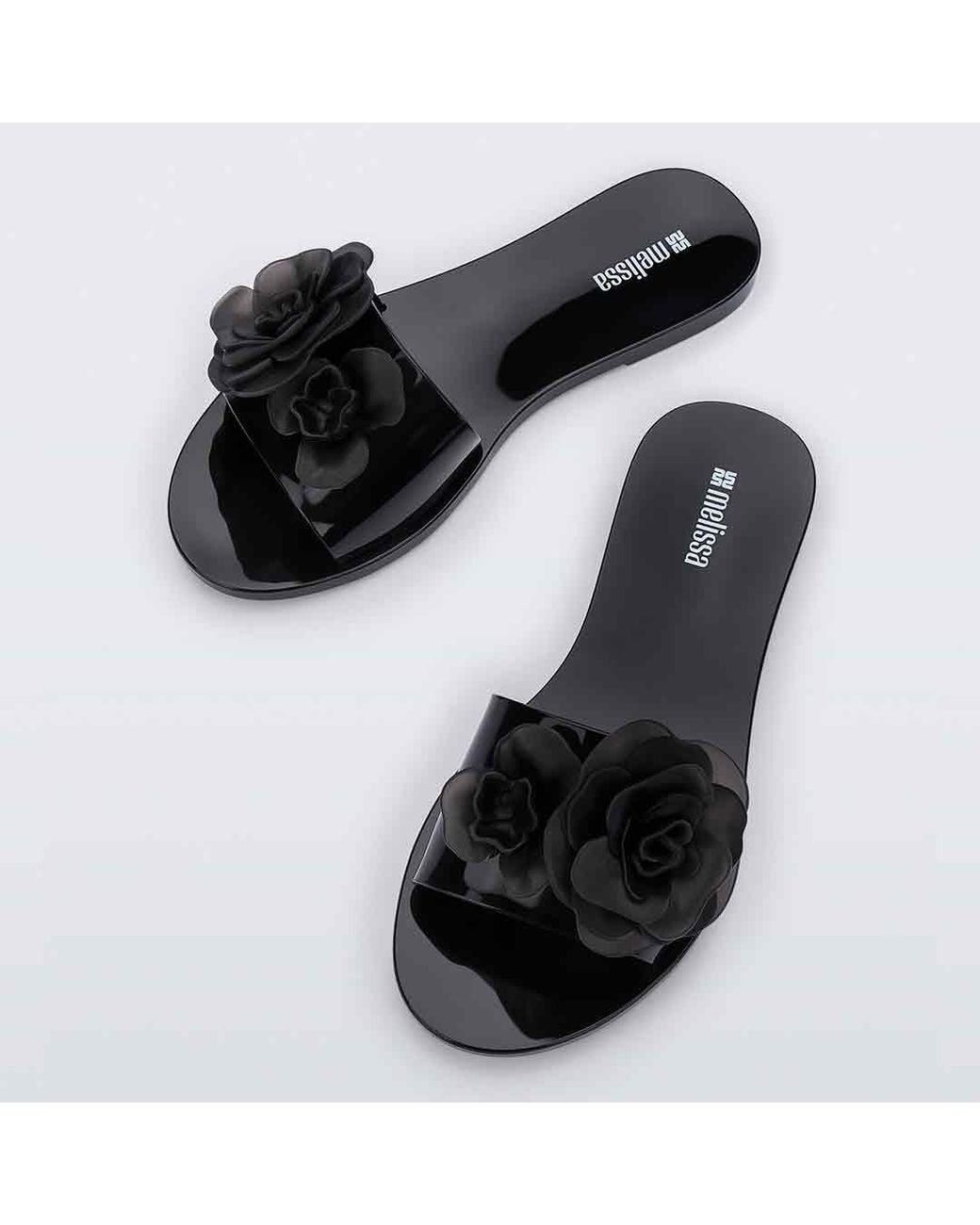 Melissa Black Babe Petals Flat Slides