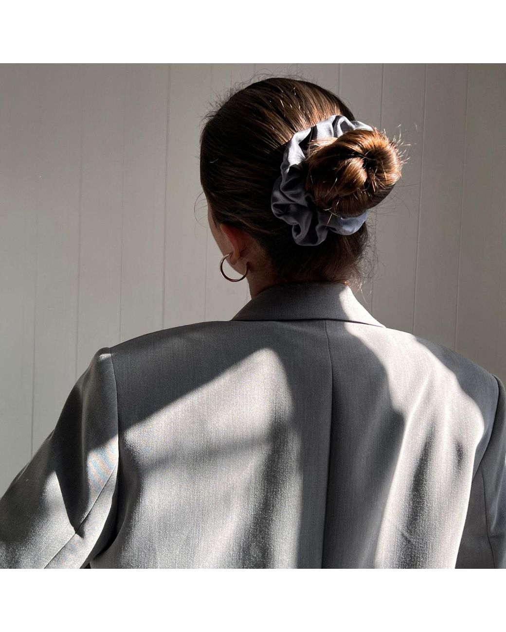 Sylk Black Silk Scrunchie