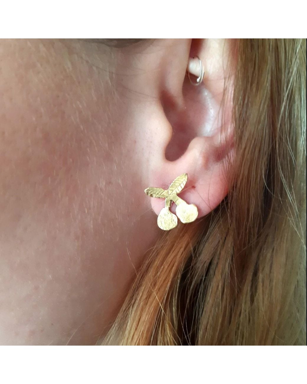 Lily Flo Jewellery Metallic Cherries Earrings On Sterling
