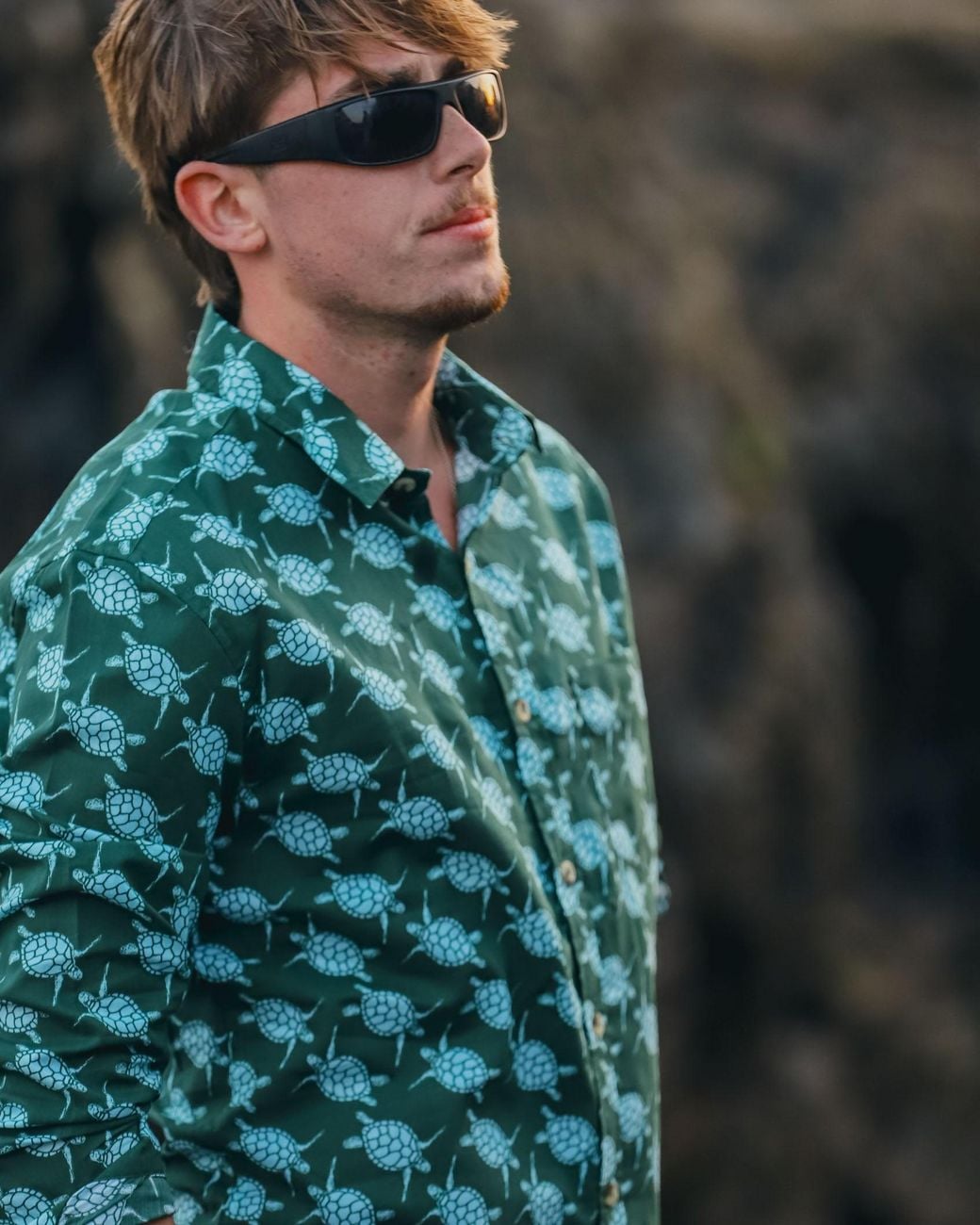ALOFT Green Opal Turtle Beach Shirt for men