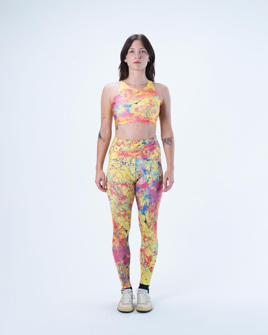 Lilia Munn Yellow High Waisted Leggings – Acid Rain Print