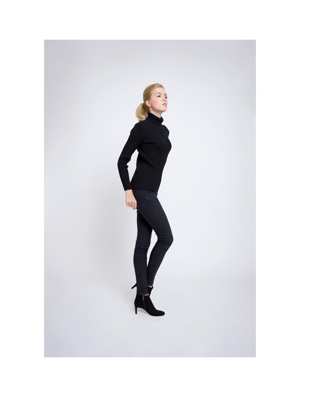 Rumour London Black Mia Ribbed Turtleneck Sweater