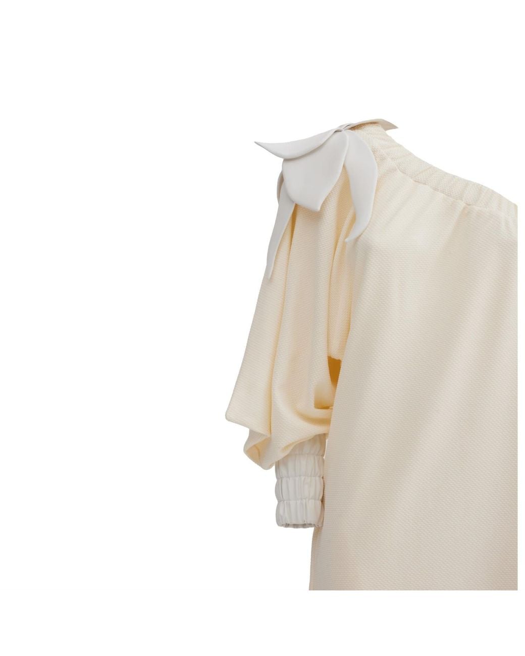 Julia Allert Natural Neutrals Cocktail One-Shoulder Midi Dress Ecru