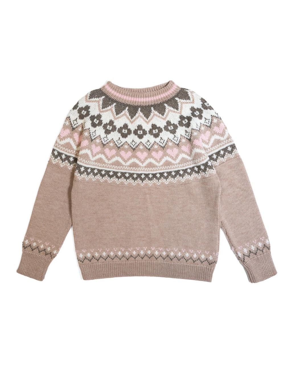 Gigi Knitwear Gray Neutrals Hilda Faire Isle Sweater