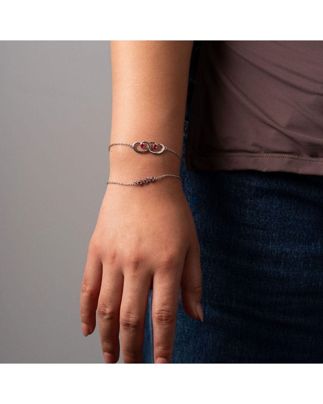 Belinda Jewelz Metallic Tourmaline Interlocked Hearts Bracelet