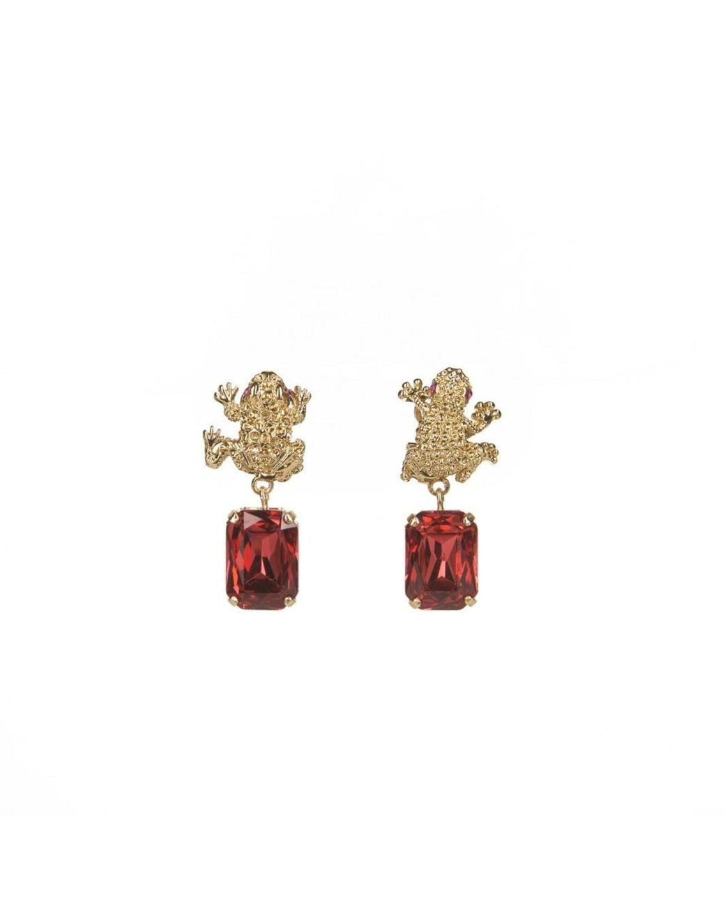 Addicted White Armonia Chadelier Earrings Plated With Ruby Crystal