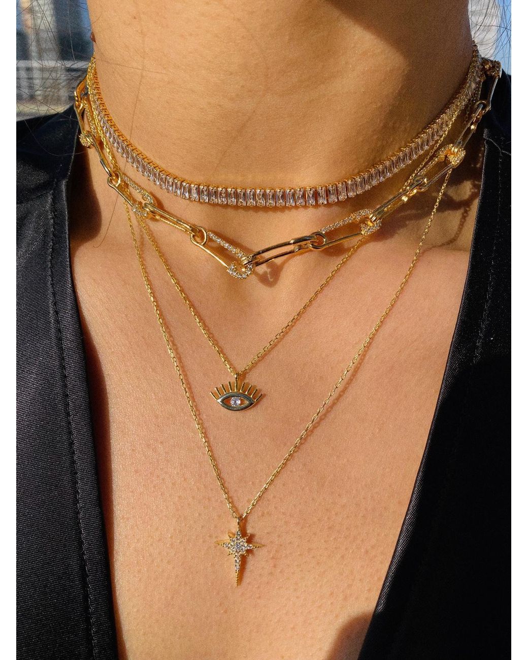 Spero London Metallic Northern Star Polaris Starburst Sterling Necklace