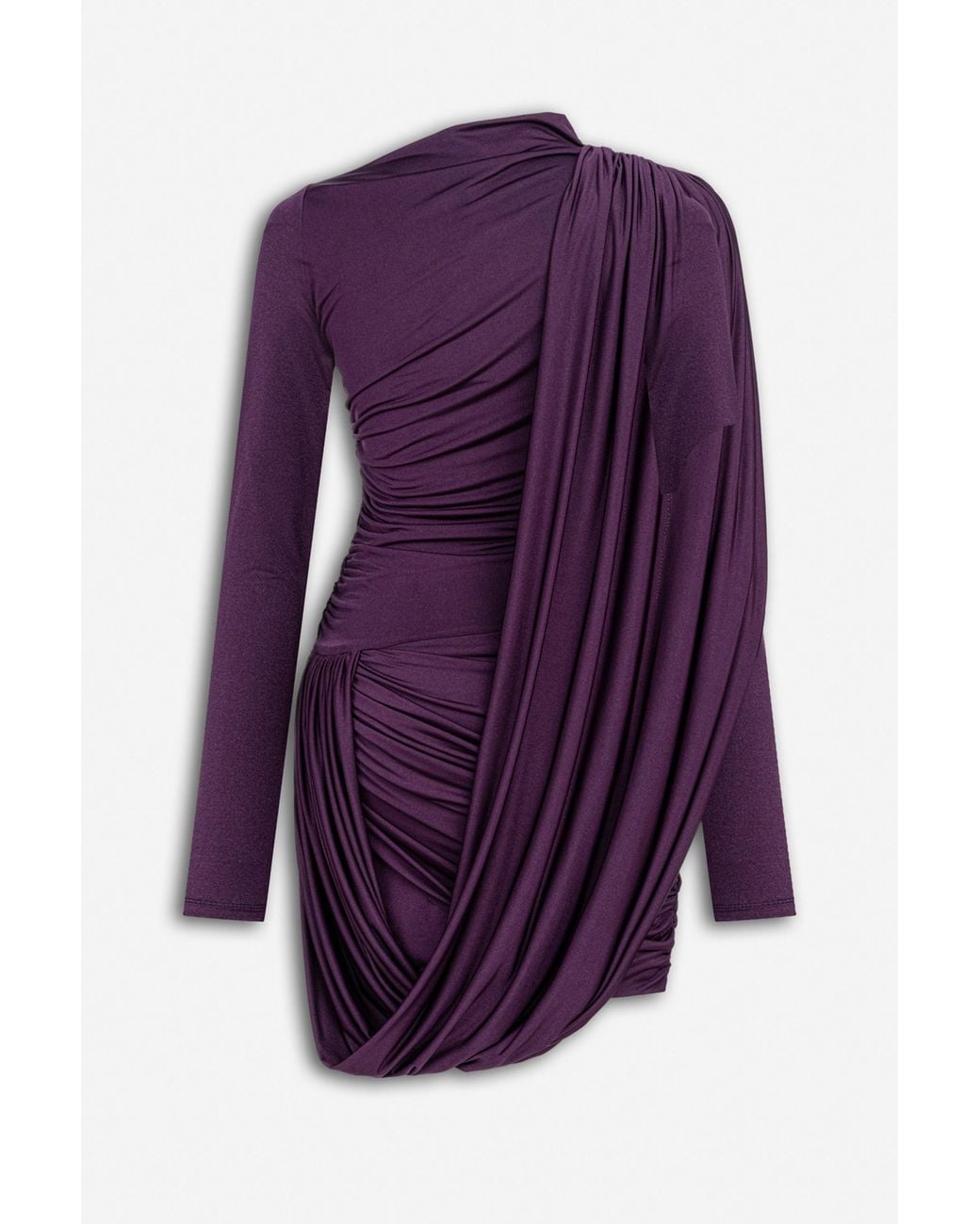 Nocturne Purple Draped Mini Dress