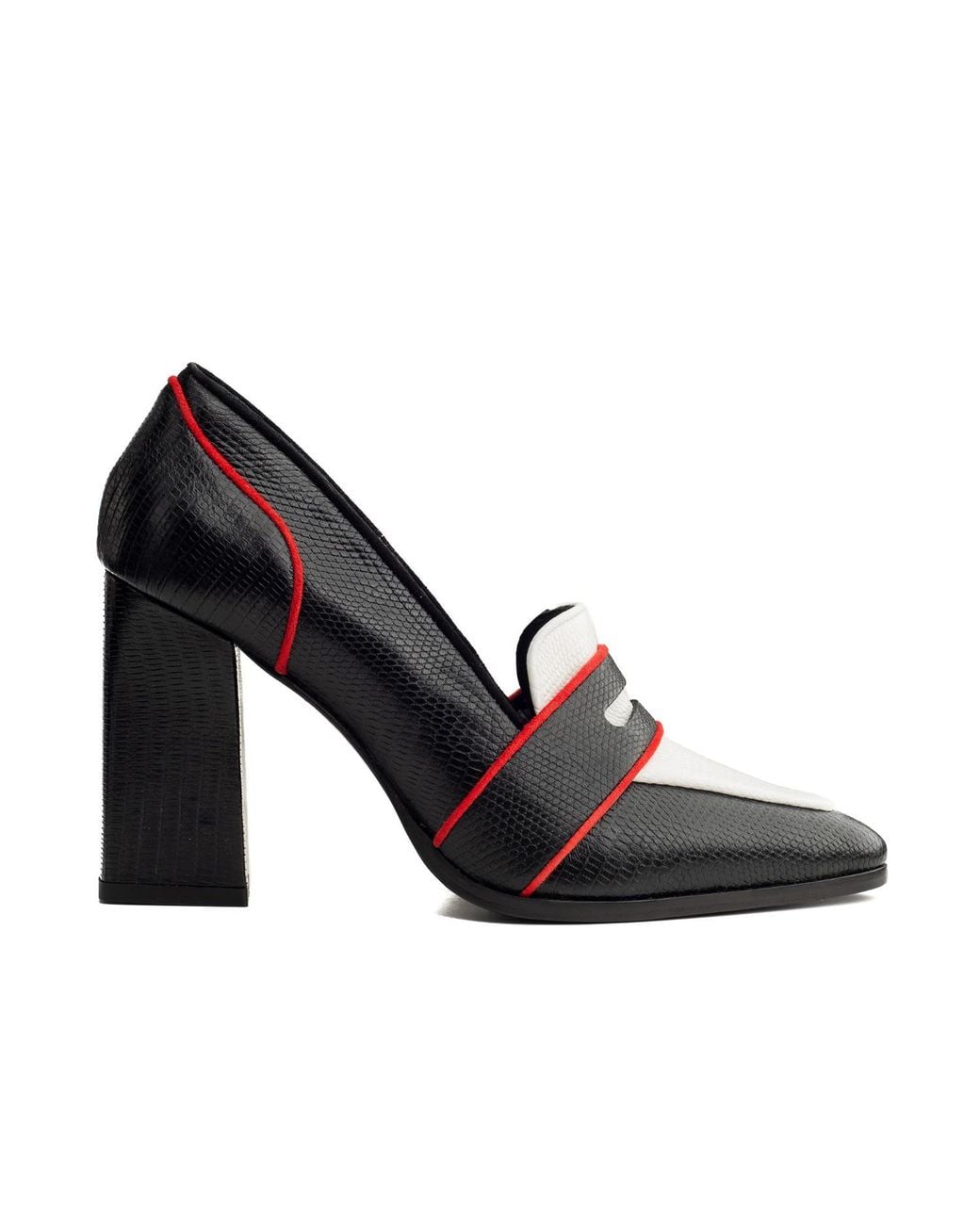 Rosamund Muir London Black Annabel & Lizard Print Loafers