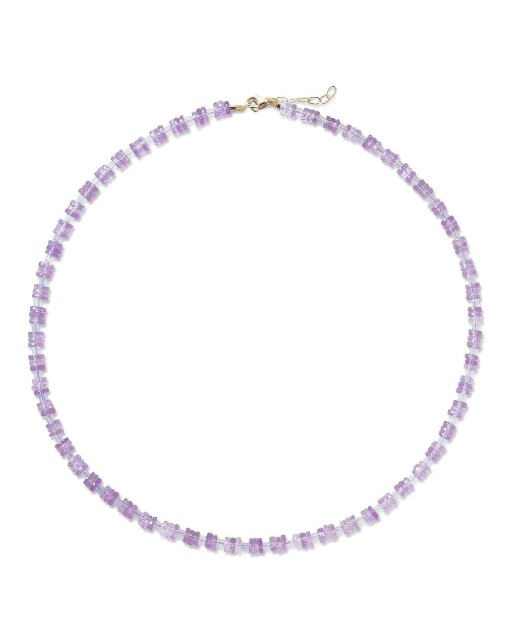 Bombyx House Metallic Birthstone February Amethyst Heishi Necklace