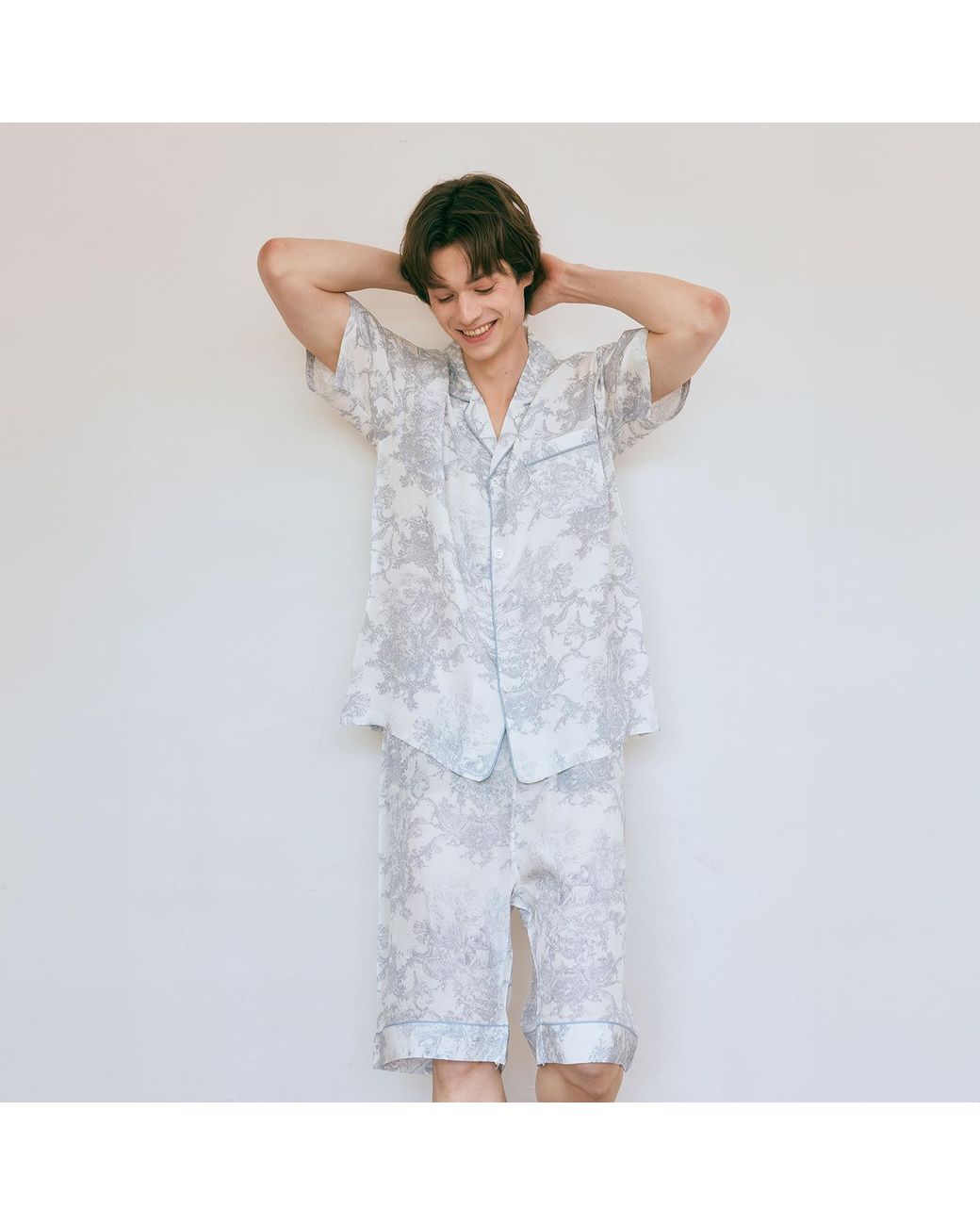 Luna Luz White French Toile Bamboo Rayon Pyjama Set –