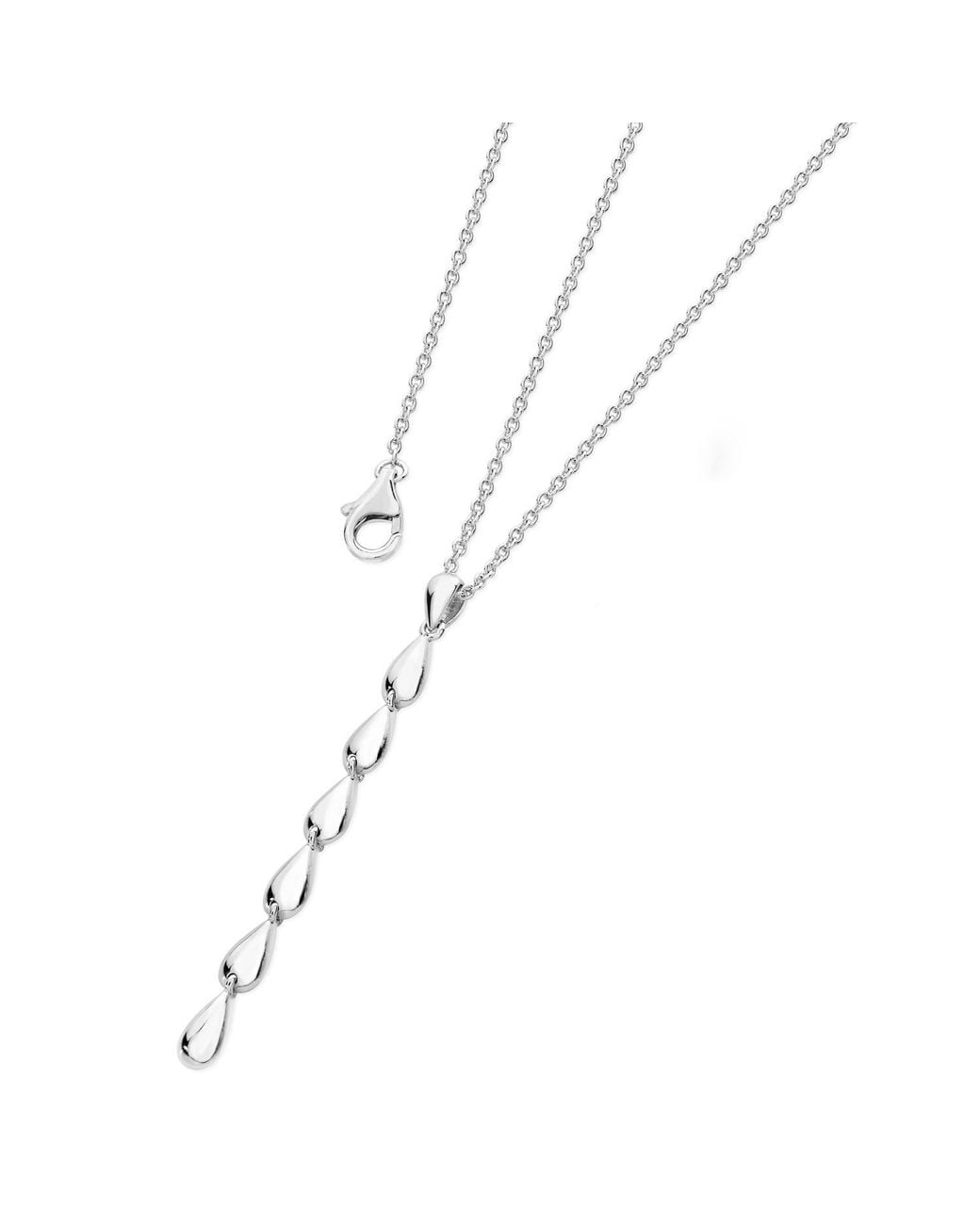 Lucy Quartermaine Metallic Solid Sterling Long Tear Drop Pendant