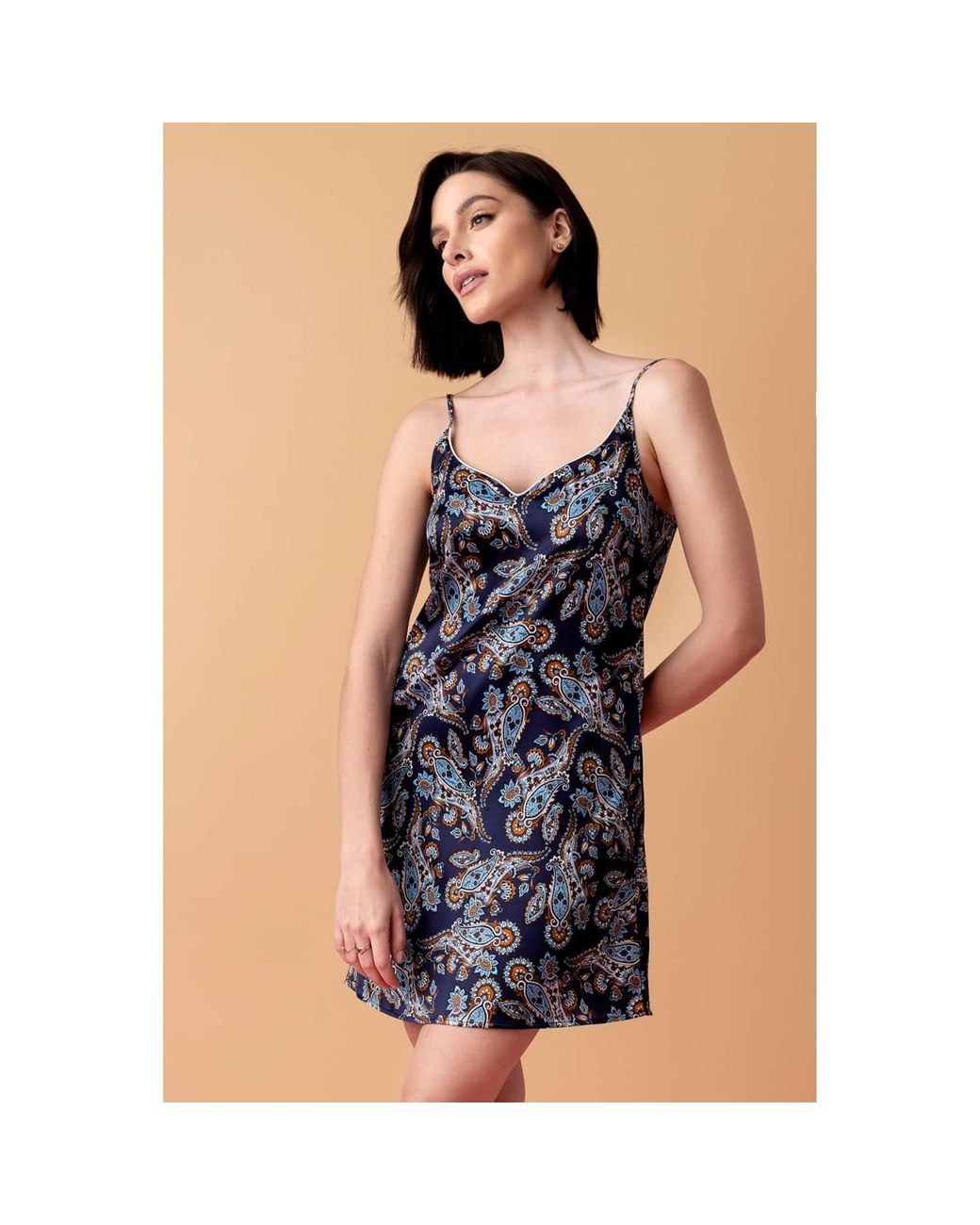 Oh!Zuza Blue Neutrals Silk Slip Nightdress