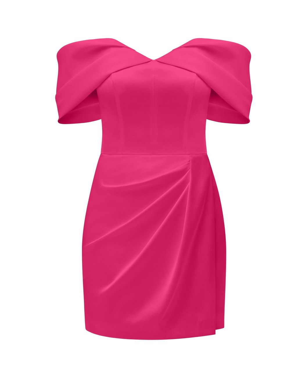 Tia Dorraine Pink Heavenly Kissed Draped Satin Mini Dress