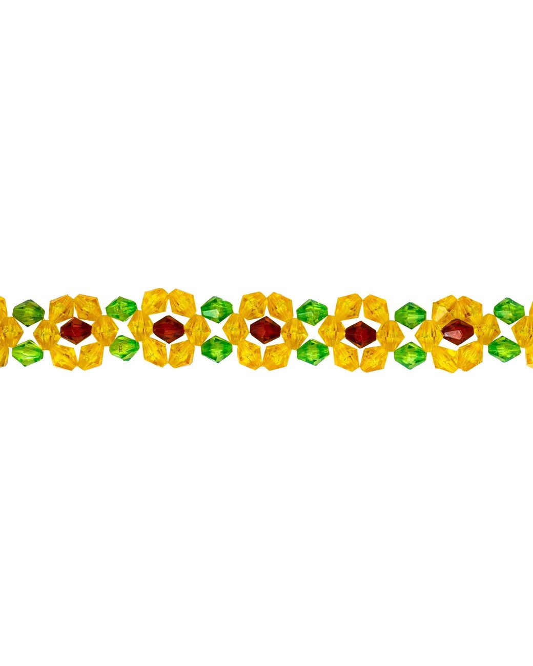 Tillie Beads Yellow Sunflower Sparkle Choker Bead Necklace