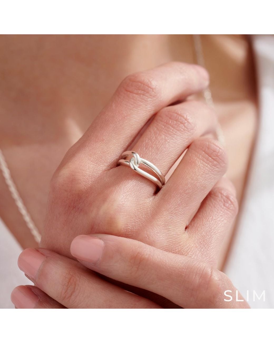 Posh Totty Designs Metallic Sterling Slim Link Open Ring