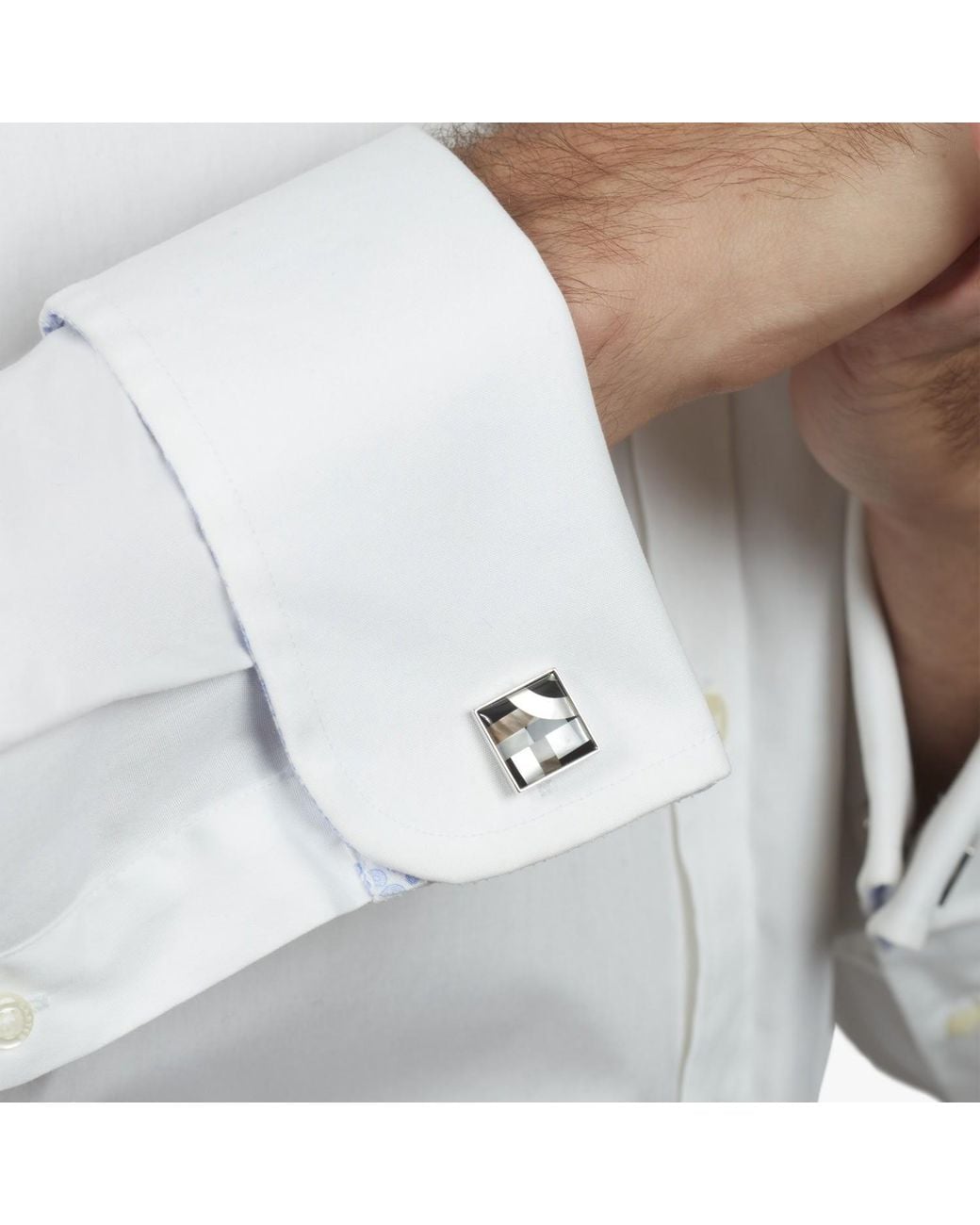 Simon Carter Metallic Bauhaus Lines Cufflink for men