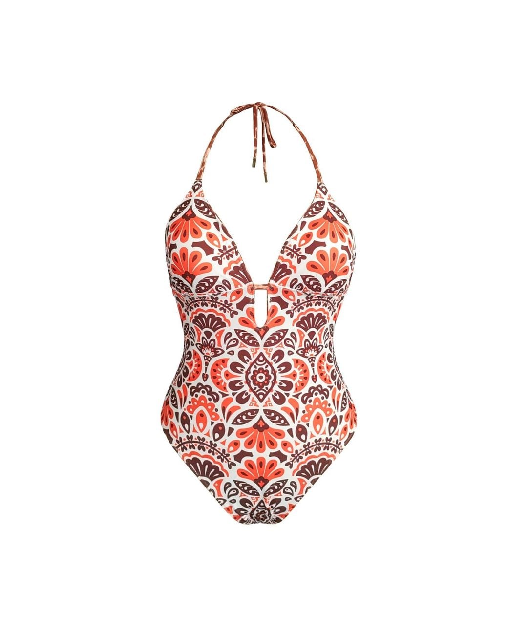 Jessie Zhao New York Orange Neutrals Savanna Reversible One Piece Swimsuit