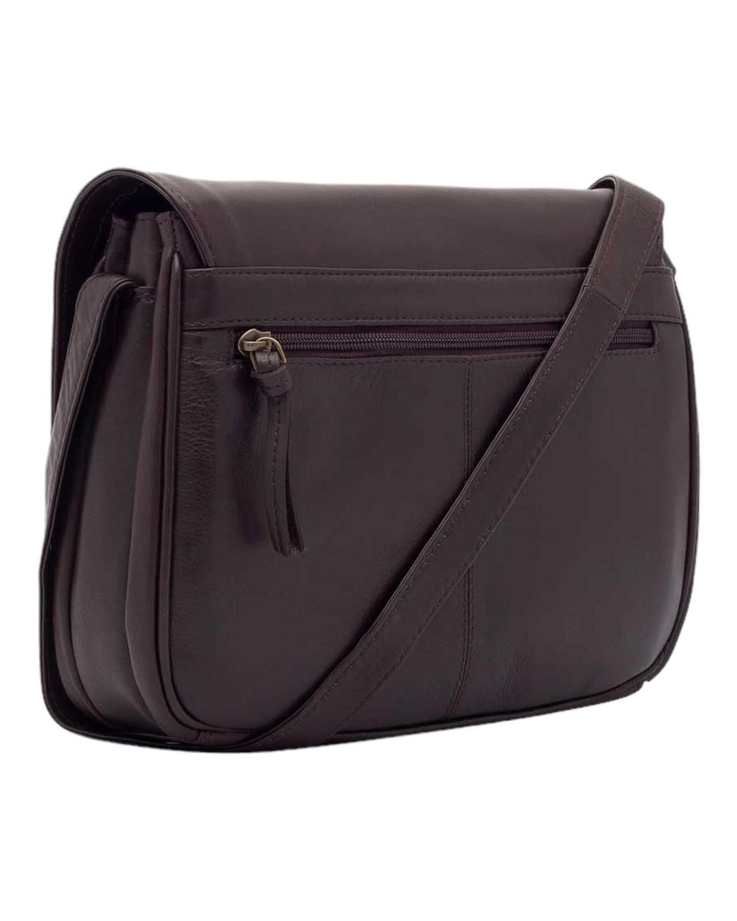 Lloyd Baker Brown Nahan Flap-Over Leather Crossbody Bag