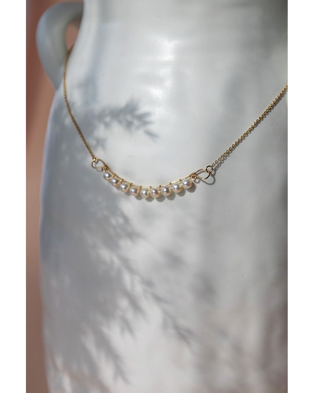 Katy Faye Metallic Ingrid Pearl Necklace