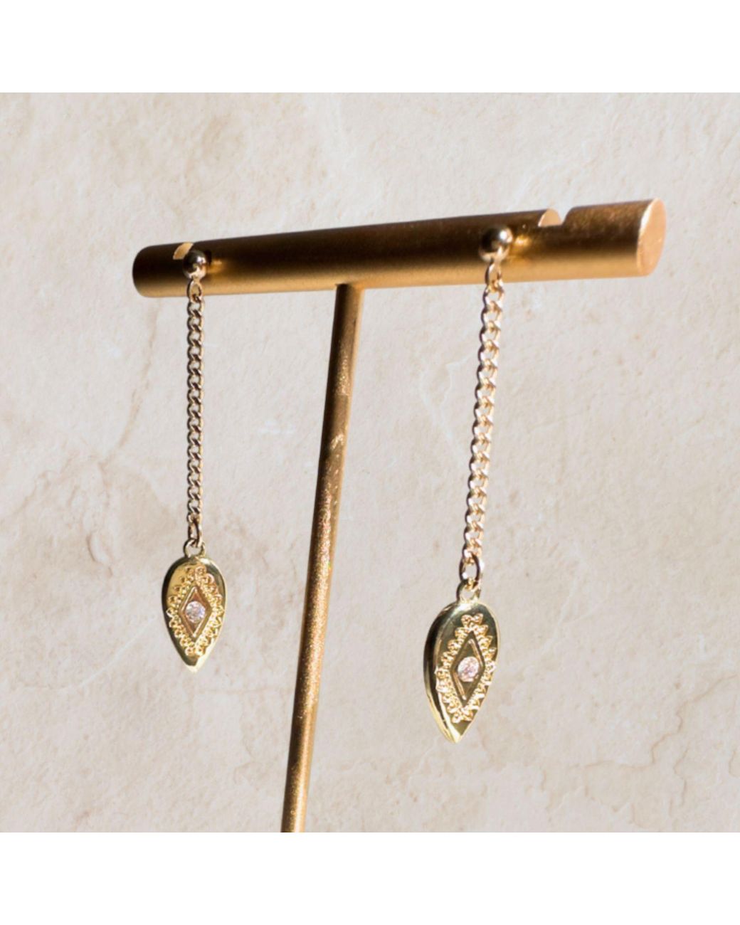 Rachel Nathan Metallic Post: Paisley Tear Drop Earrings