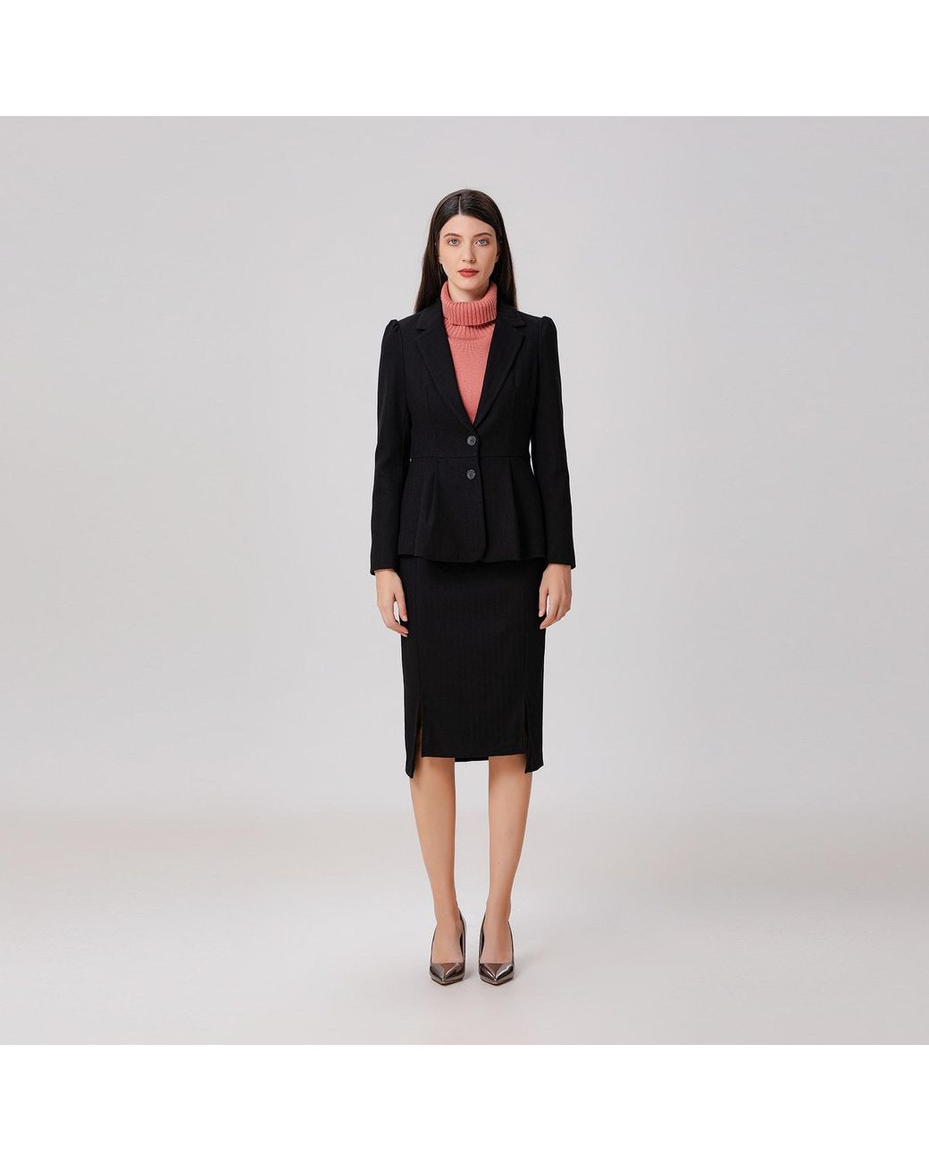 Smart and Joy Black Fit And Flare Blazer