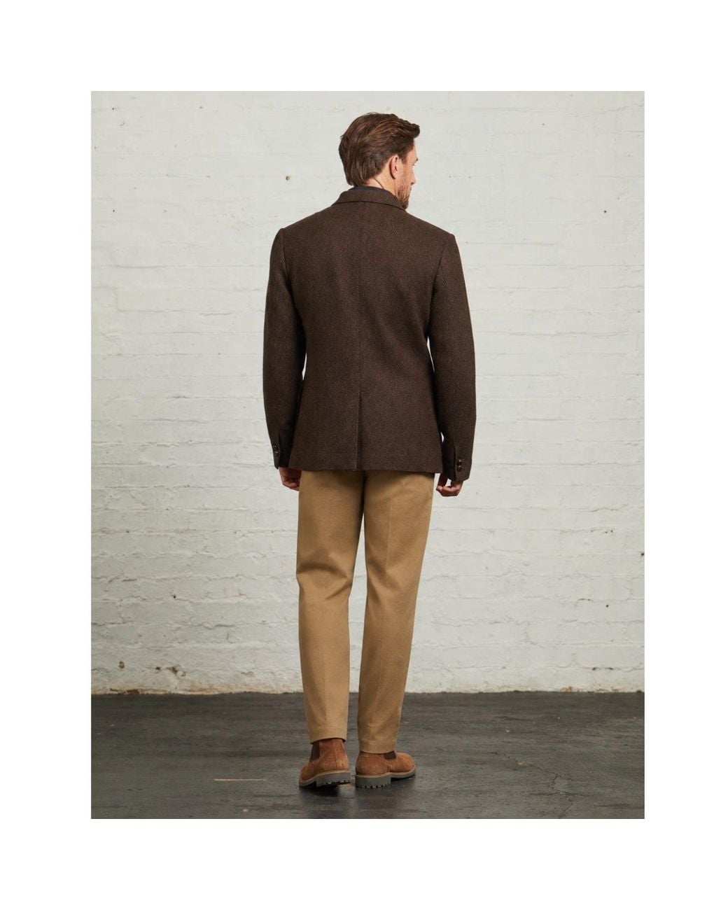 Guards London Brown Lawrence Tweed Heritage Wool Blazer for men