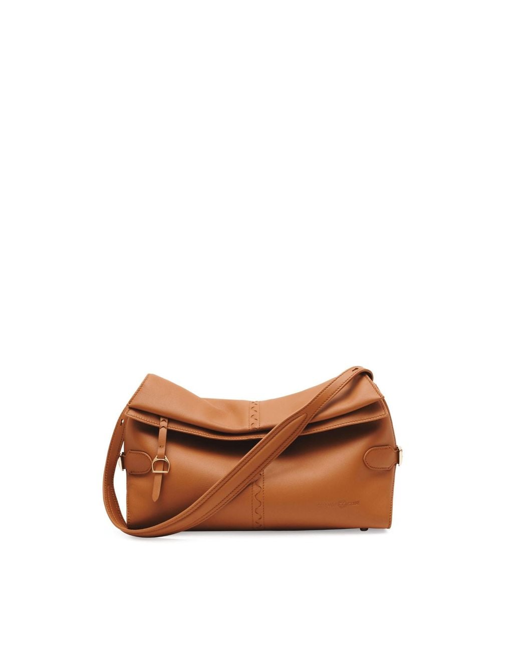 Orange Cube Brown Fantina Folded Hobo Bag