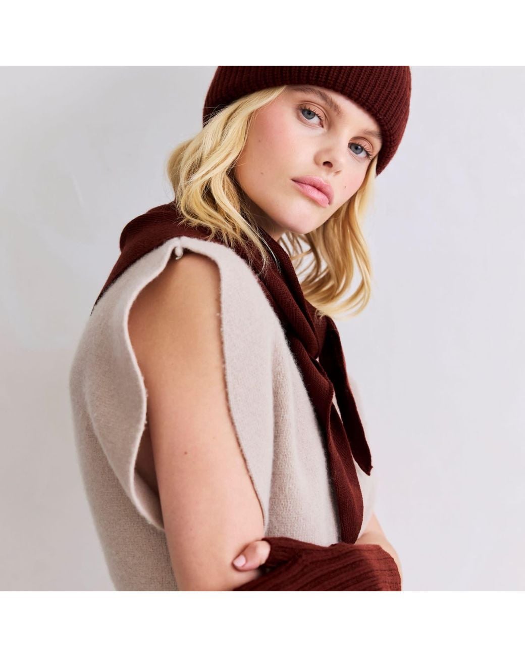 Arctic Fox & Co. Red Merino Wool Triangle Scarf