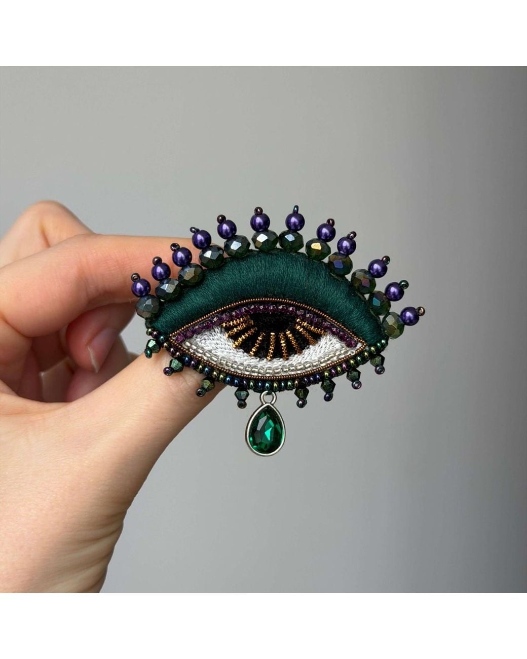VETKA Green Eye Talisman Brooch- Alchemist's Secret