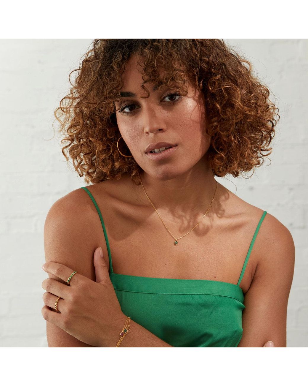 Auree Jewellery Metallic Hampton Emerald & Vermeil Necklace