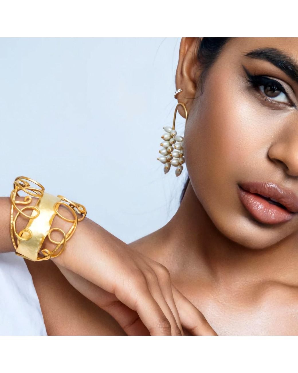 Meraki by Rashmi Bajaj Metallic Plated Wire Cuff Bracelet