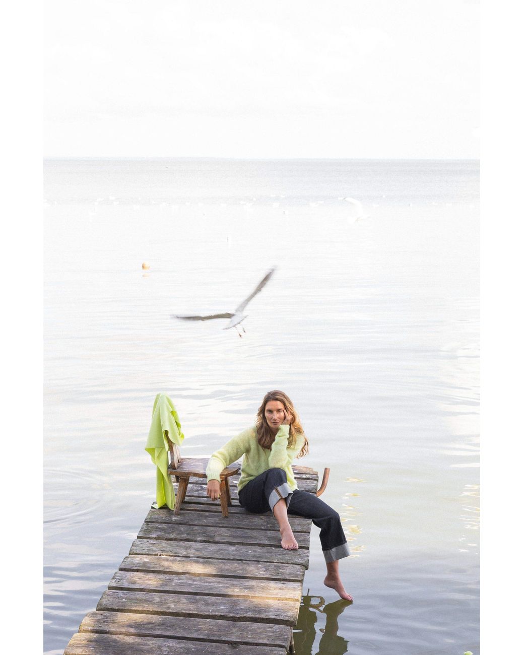 SALANIDA Green Melody Mohair Cardigan Limone