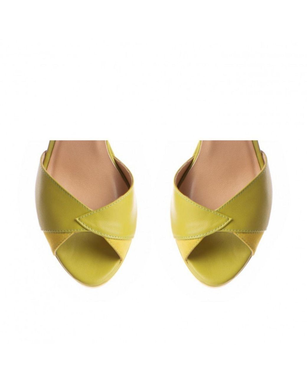 The 5Th Element Purple Flowers Lime Platform Sandals
