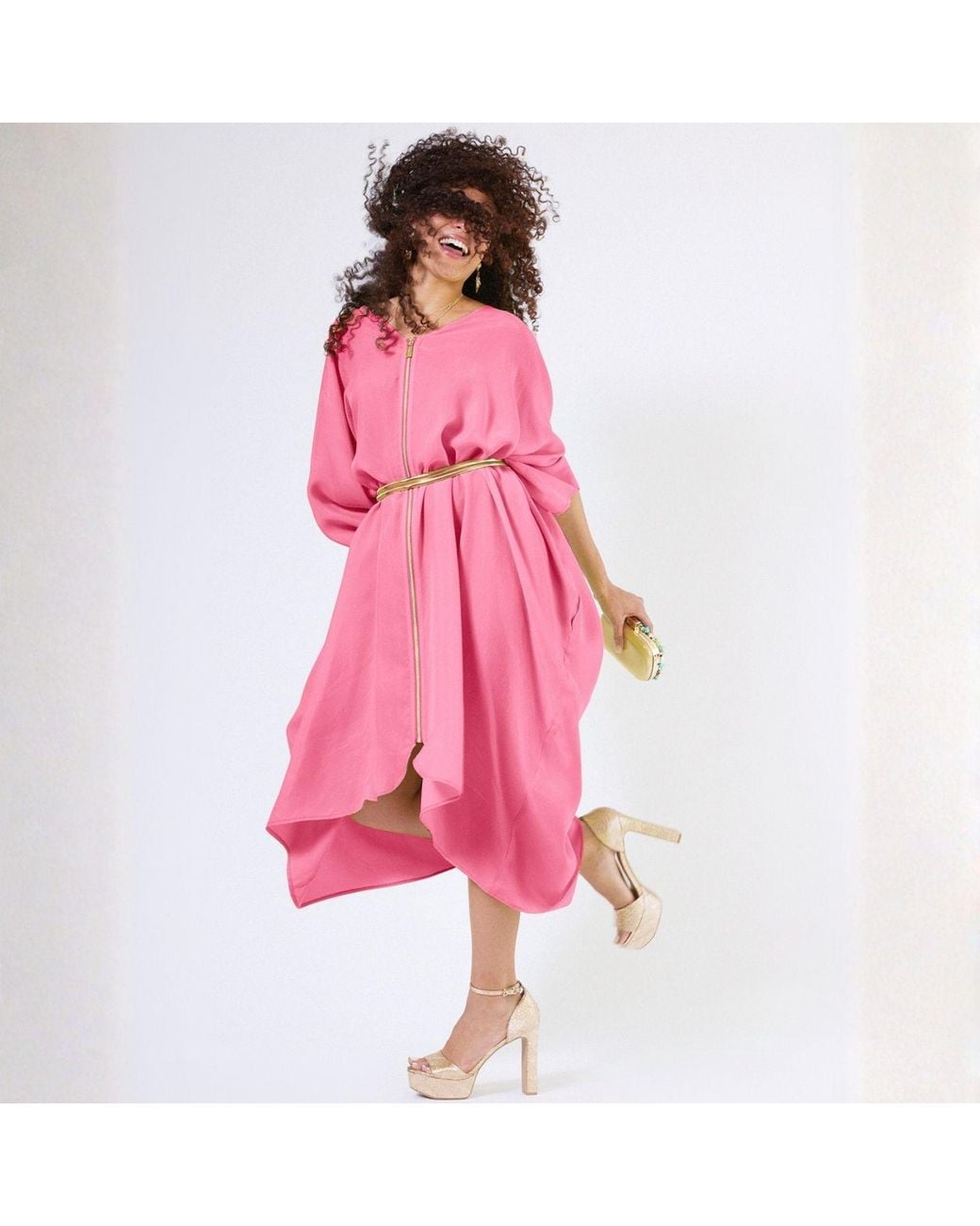Yomisma Pink Signature Zip Kaftan