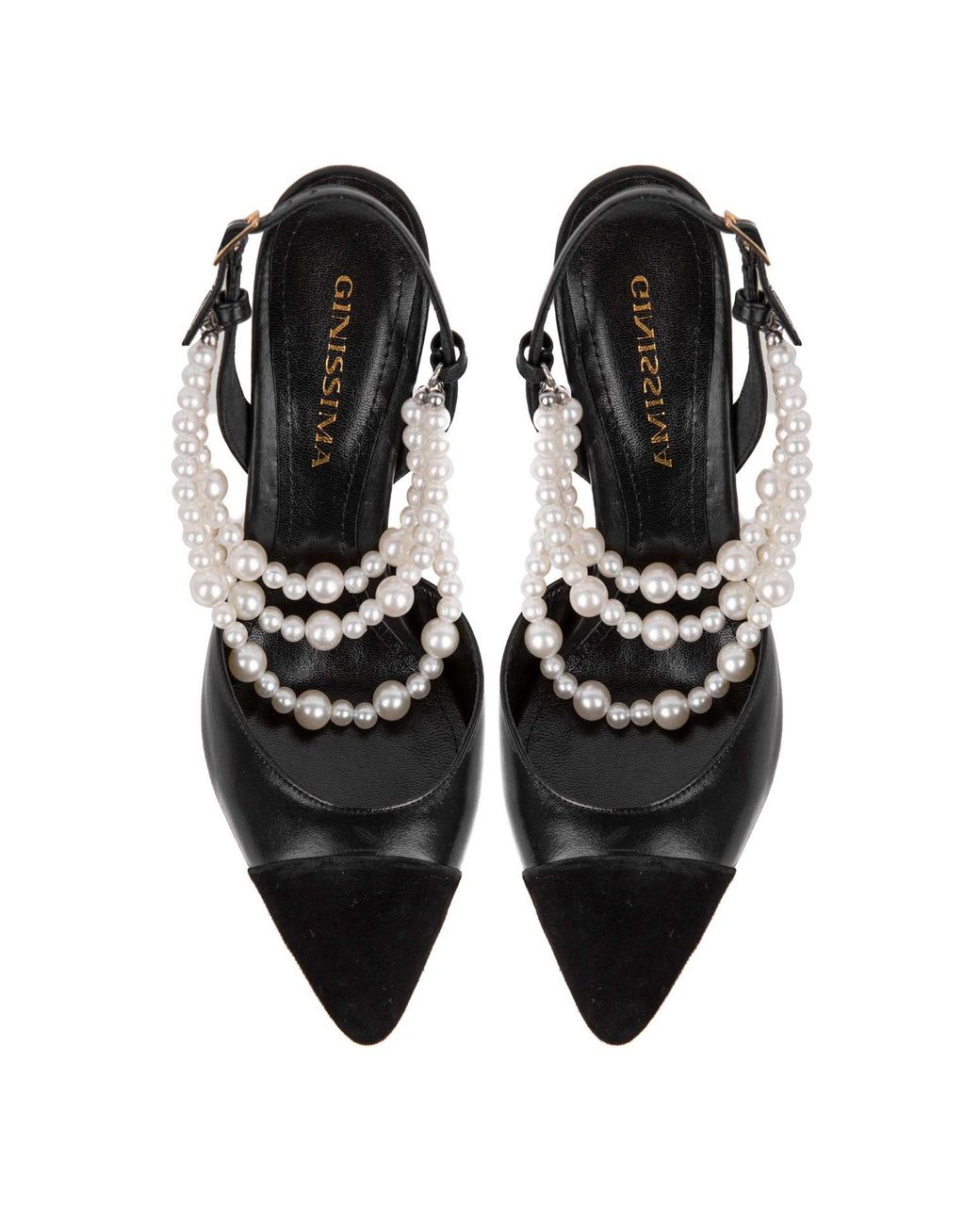 Ginissima Black Alice Pearl Natural Leather Shoes